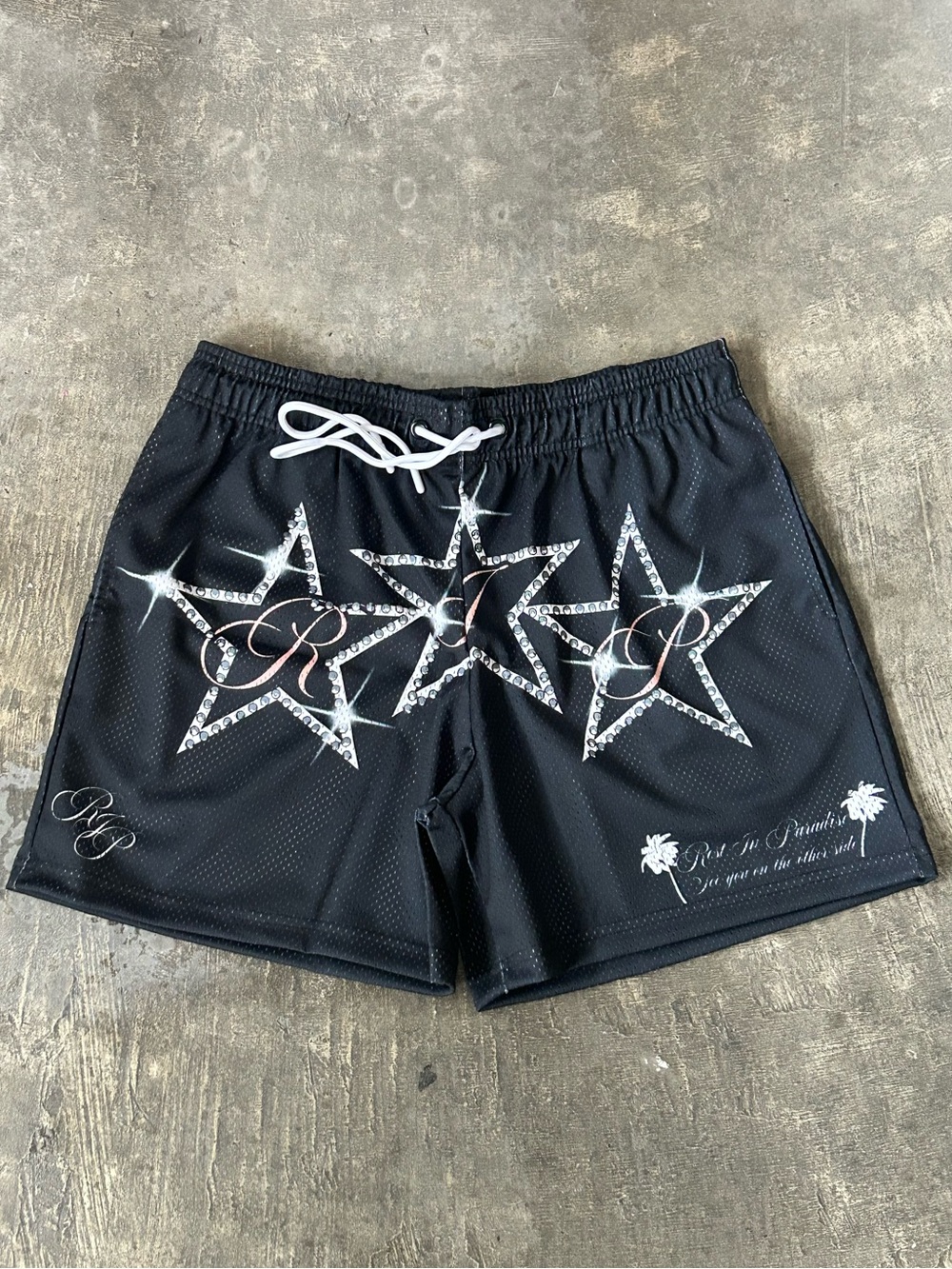 Rest in Paradise Anuel Brand Star Graphic Athletic Shorts